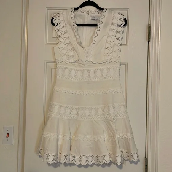 Endless Rose | Dresses | Plunging Neck Lace Trim Dress | Poshmark